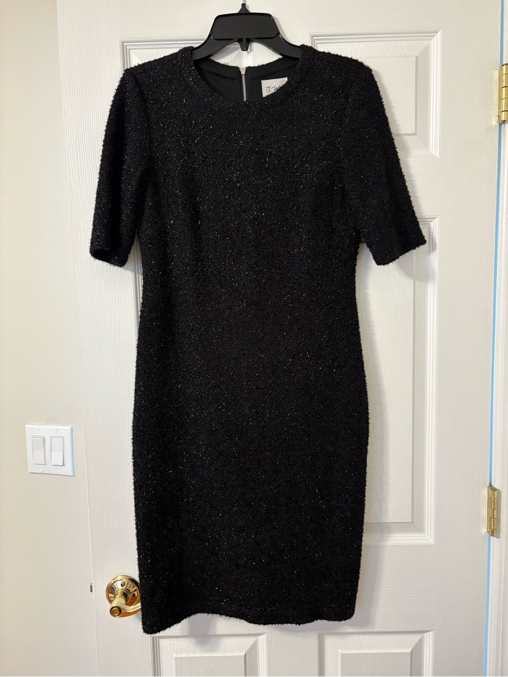 J. Taylor Classic Black Sparkle Sheath Dress